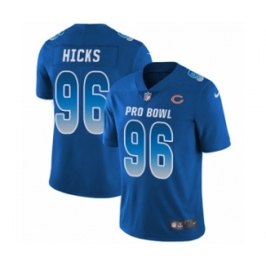 Men's Nike Chicago Bears #96 Akiem Hicks Limited Royal Blue NFC 2019 Pro Bowl NFL Jersey