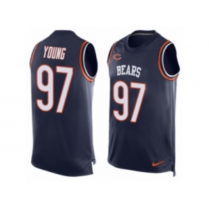 Men's Nike Chicago Bears #97 Willie Young Limited Navy Blue Player Name & Number Tank Top NFL Jersey