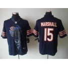 nike nfl jerseys chicago bears #15 marshall blue[helmet tri-blend limited]