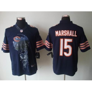 nike nfl jerseys chicago bears #15 marshall blue[helmet tri-blend limited]