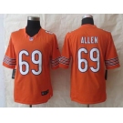 nike nfl jerseys chicago bears #69 allen orange[nike Limited]