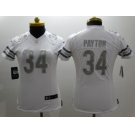 Nike Women Chicago Bears #34 Walter Payton Platinum White Jerseys