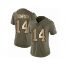 Women Nike Chicago Bears #14 Deonte Thompson Limited Olive Gold Salute to Service NFL Jersey