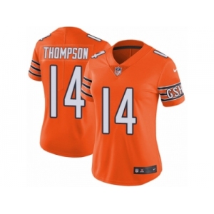 Women Nike Chicago Bears #14 Deonte Thompson Limited Orange Rush Vapor Untouchable NFL Jersey