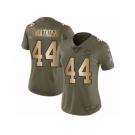 Women Nike Chicago Bears #44 Nick Kwiatkoski Limited Olive Gold Salute to Service NFL Jersey