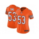 Women Nike Chicago Bears #53 John Timu Limited Orange Rush Vapor Untouchable NFL Jersey