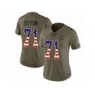 Women Nike Chicago Bears #71 Josh Sitton Limited Olive USA Flag Salute to Service NFL Jersey