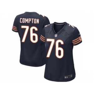 Women Nike Chicago Bears #76 Tom Compton Game Navy Blue Team Color NFL Jersey