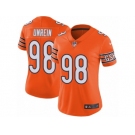 Women Nike Chicago Bears #98 Mitch Unrein Limited Orange Rush Vapor Untouchable NFL Jersey