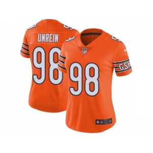 Women Nike Chicago Bears #98 Mitch Unrein Limited Orange Rush Vapor Untouchable NFL Jersey