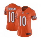 Women's Chicago Bears #10 Mitchell Trubisky Orange Alternate 100th Season Limited Football Jersey