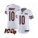 Women's Chicago Bears #10 Mitchell Trubisky White Vapor Untouchable Limited Player 100th Season Football Jersey