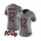 Women's Chicago Bears #12 Allen Robinson Limited Silver Inverted Legend 100th Season Football Jersey