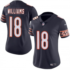 Women's Chicago Bears #18 Caleb Williams Navy 2024 Draft Vapor Football Stitched Jersey