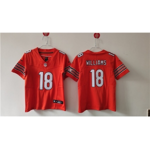 Women's Chicago Bears #18 Caleb Williams Orange 2024 Draft F.U.S.E. Vapor Football Stitched Jersey