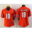 Women's Chicago Bears #18 Caleb Williams Orange 2024 Draft Vapor Football Stitched Jersey