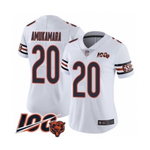 Women's Chicago Bears #20 Prince Amukamara White Vapor Untouchable Limited Player 100th Season Football Jersey