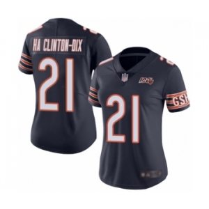 Women's Chicago Bears #21 Ha Clinton-Dix Navy Blue Team Color 100th Season Limited Football Jersey