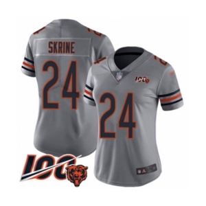 Women's Chicago Bears #24 Buster Skrine Limited Silver Inverted Legend 100th Season Football Jersey