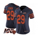 Women's Chicago Bears #29 Tarik Cohen Limited Navy Blue Rush Vapor Untouchable 100th Season Football Jersey