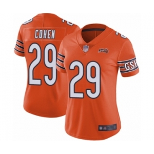 Women's Chicago Bears #29 Tarik Cohen Orange Alternate 100th Season Limited Football Jersey