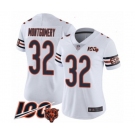 Women's Chicago Bears #32 David Montgomery White Vapor Untouchable Limited Player 100th Season Football Jersey