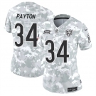 Women's Chicago Bears #34 Walter Payton 2024 F.U.S.E Arctic Camo Salute To Service Limited Stitched Football Jersey