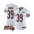 Women's Chicago Bears #39 Eddie Jackson White Vapor Untouchable Limited Player 100th Season Football Jersey