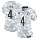 Women's Chicago Bears #4 D'Andre Swift 2024 F.U.S.E Arctic Camo Salute To Service Limited Stitched Football Jersey