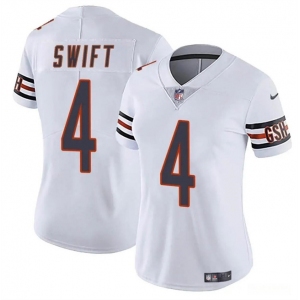 Women's Chicago Bears #4 D’Andre Swift White 2024 Vapor Football Stitched Jersey