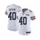 Women's Chicago Bears #40 Gale Sayers White 100th Season Limited Football Jersey