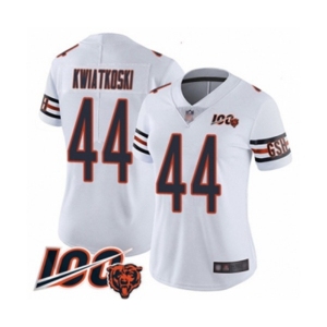 Women's Chicago Bears #44 Nick Kwiatkoski White Vapor Untouchable Limited Player 100th Season Football Jersey