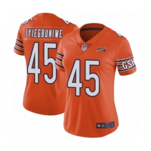 Women's Chicago Bears #45 Joel Iyiegbuniwe Orange Alternate 100th Season Limited Football Jersey