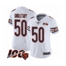 Women's Chicago Bears #50 Mike Singletary White Vapor Untouchable Limited Player 100th Season Football Jersey