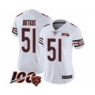 Women's Chicago Bears #51 Dick Butkus White Vapor Untouchable Limited Player 100th Season Football Jersey