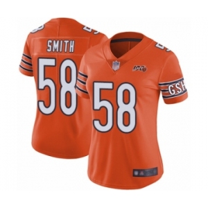 Women's Chicago Bears #58 Roquan Smith Orange Alternate 100th Season Limited Football Jersey