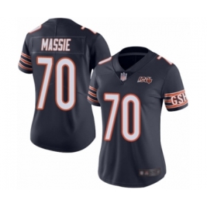 Women's Chicago Bears #70 Bobby Massie Navy Blue Team Color 100th Season Limited Football Jersey