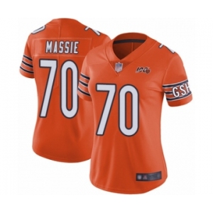 Women's Chicago Bears #70 Bobby Massie Orange Alternate 100th Season Limited Football Jersey