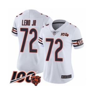 Women's Chicago Bears #72 Charles Leno White Vapor Untouchable Limited Player 100th Season Football Jersey