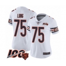 Women's Chicago Bears #75 Kyle Long White Vapor Untouchable Limited Player 100th Season Football Jersey