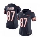 Women's Chicago Bears #87 Adam Shaheen Navy Blue Team Color 100th Season Limited Football Jersey