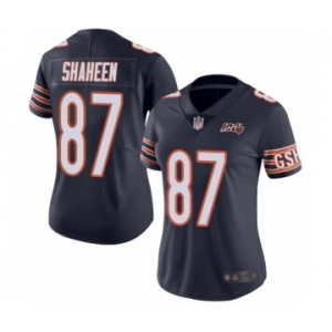 Women's Chicago Bears #87 Adam Shaheen Navy Blue Team Color 100th Season Limited Football Jersey