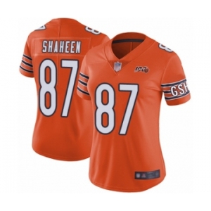 Women's Chicago Bears #87 Adam Shaheen Orange Alternate 100th Season Limited Football Jersey