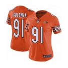 Women's Chicago Bears #91 Eddie Goldman Orange Alternate 100th Season Limited Football Jersey