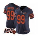 Women's Chicago Bears #99 Dan Hampton Limited Navy Blue Rush Vapor Untouchable 100th Season Football Jersey