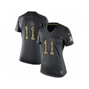 Women's Nike Bears #11 Kevin White Black Stitched NFL Limited 2016 Salute to Service Jersey