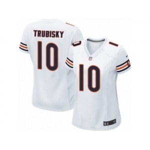 Women's Nike Chicago Bears #10 Mitchell Trubisky Limited White NFL Jersey