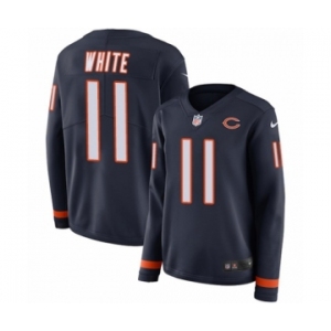 Women's Nike Chicago Bears #11 Kevin White Limited Navy Blue Therma Long Sleeve NFL Jersey