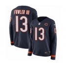 Women's Nike Chicago Bears #13 Bennie Fowler III Limited Navy Blue Therma Long Sleeve NFL Jersey