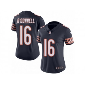 Women's Nike Chicago Bears #16 Pat O'Donnell Limited Navy Blue Rush NFL Jersey